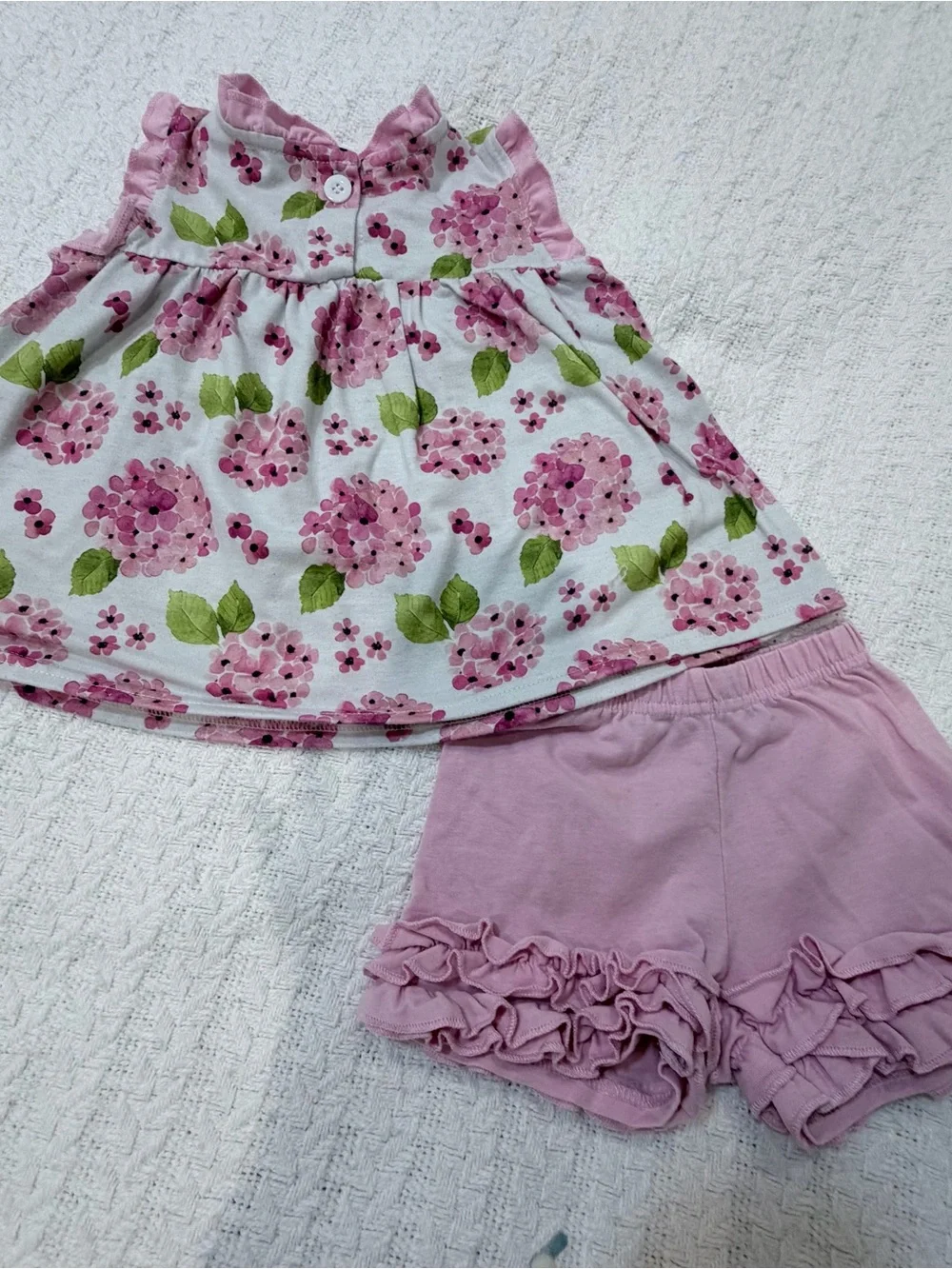 Pink Floral Ruffle Toddler Dress & Shorts Set